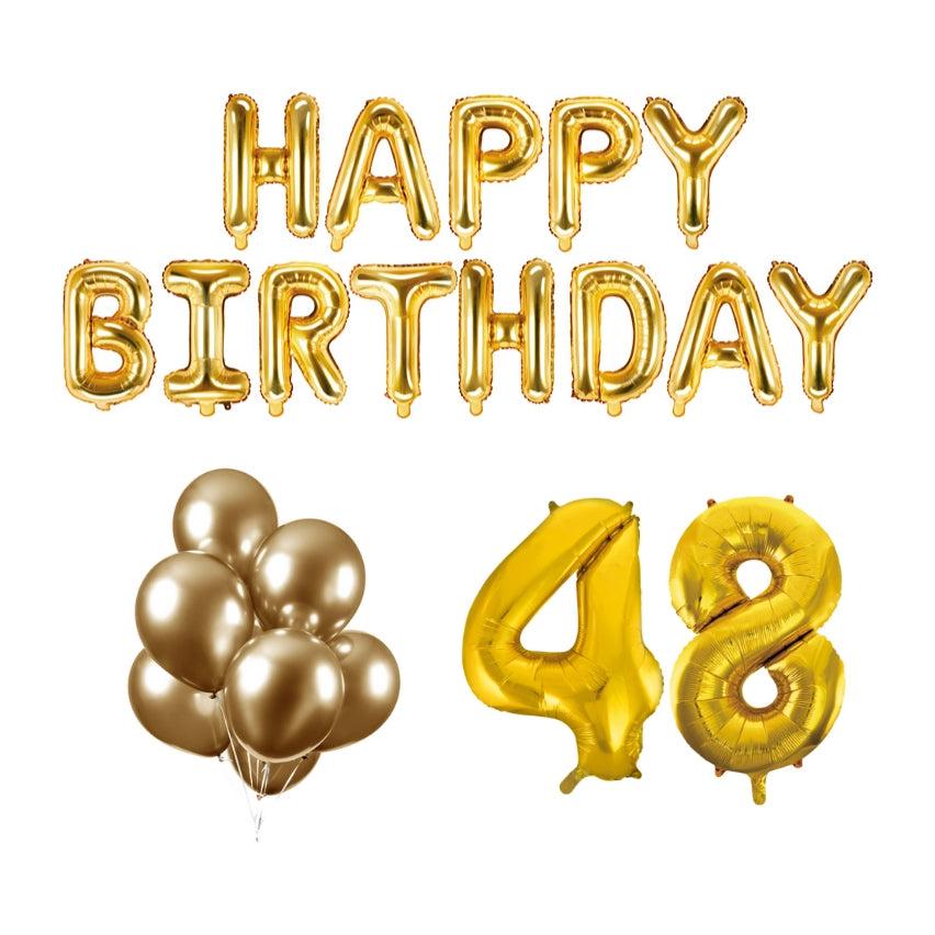 48 jaar Verjaardag Versiering Ballon Pakket Goud