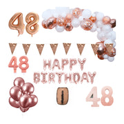 48 jaar Verjaardag Versiering Pakket Rosé goud XL