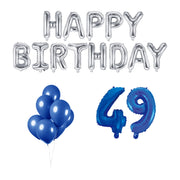 49 jaar Verjaardag Versiering Ballon Pakket Blauw & zilver