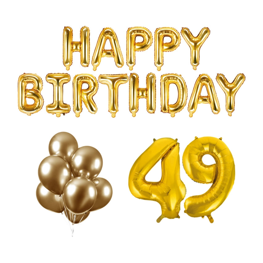 49 jaar Verjaardag Versiering Ballon Pakket Goud