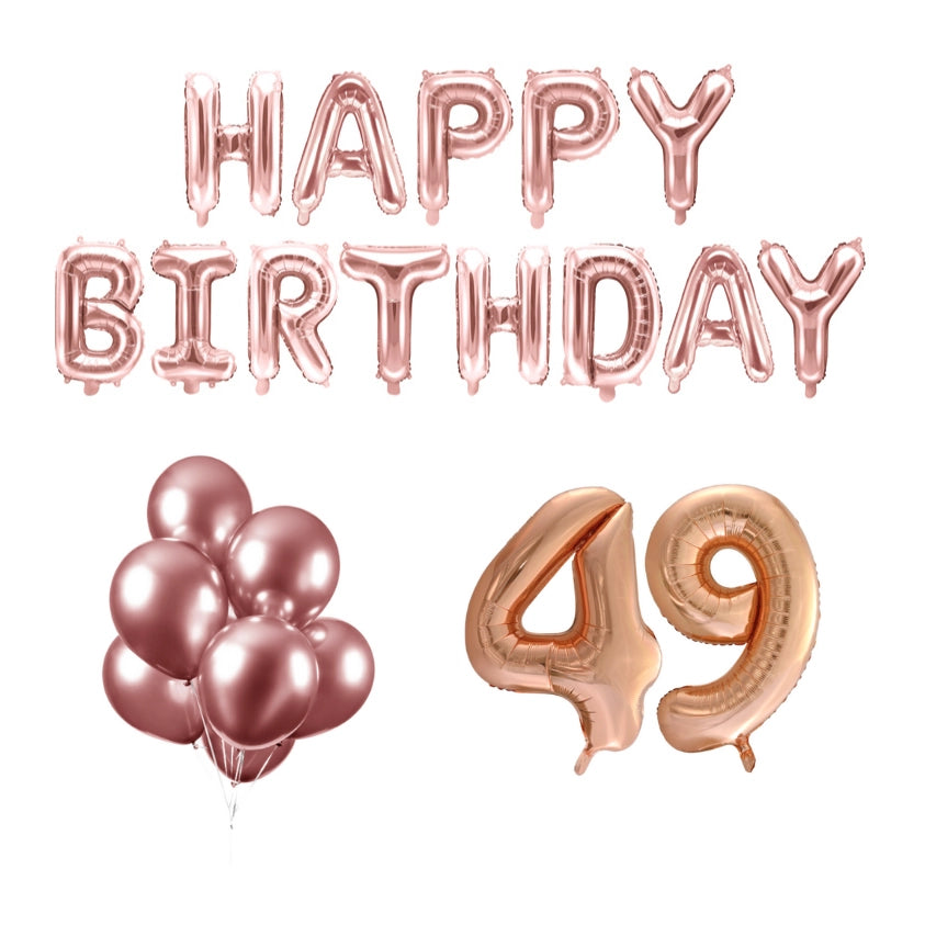 49 jaar Verjaardag Versiering Ballon Pakket rosé goud
