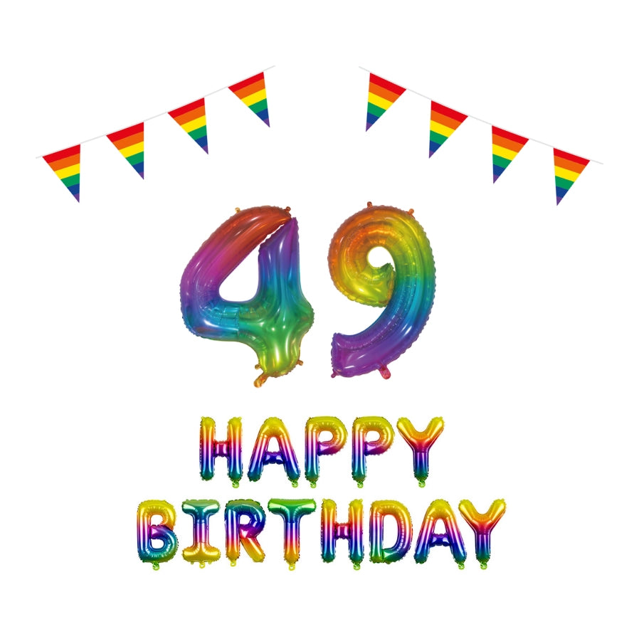 49 jaar Verjaardag Versiering Pakket Regenboog