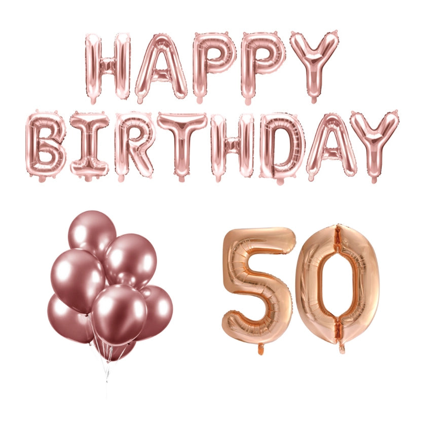 50 jaar Verjaardag Versiering Ballon Pakket rosé goud