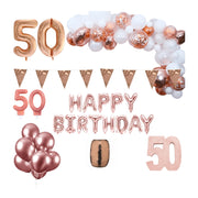 50 jaar Verjaardag Versiering Pakket Rosé goud XL