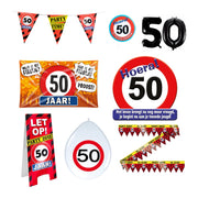 50 jaar verjaardag versiering pakket verkeersbord XL