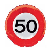 50 jaar verkeersbord ballon 45cm