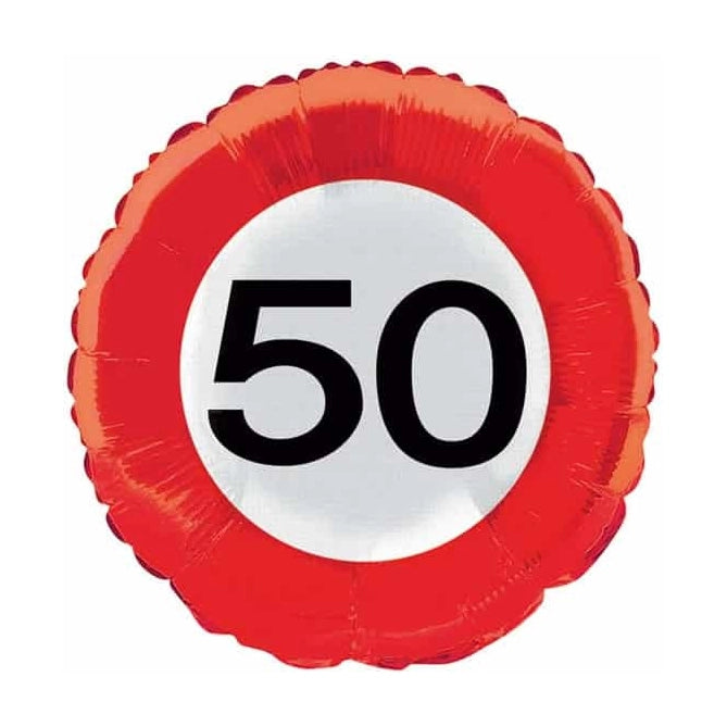 50 jaar verkeersbord ballon 45cm