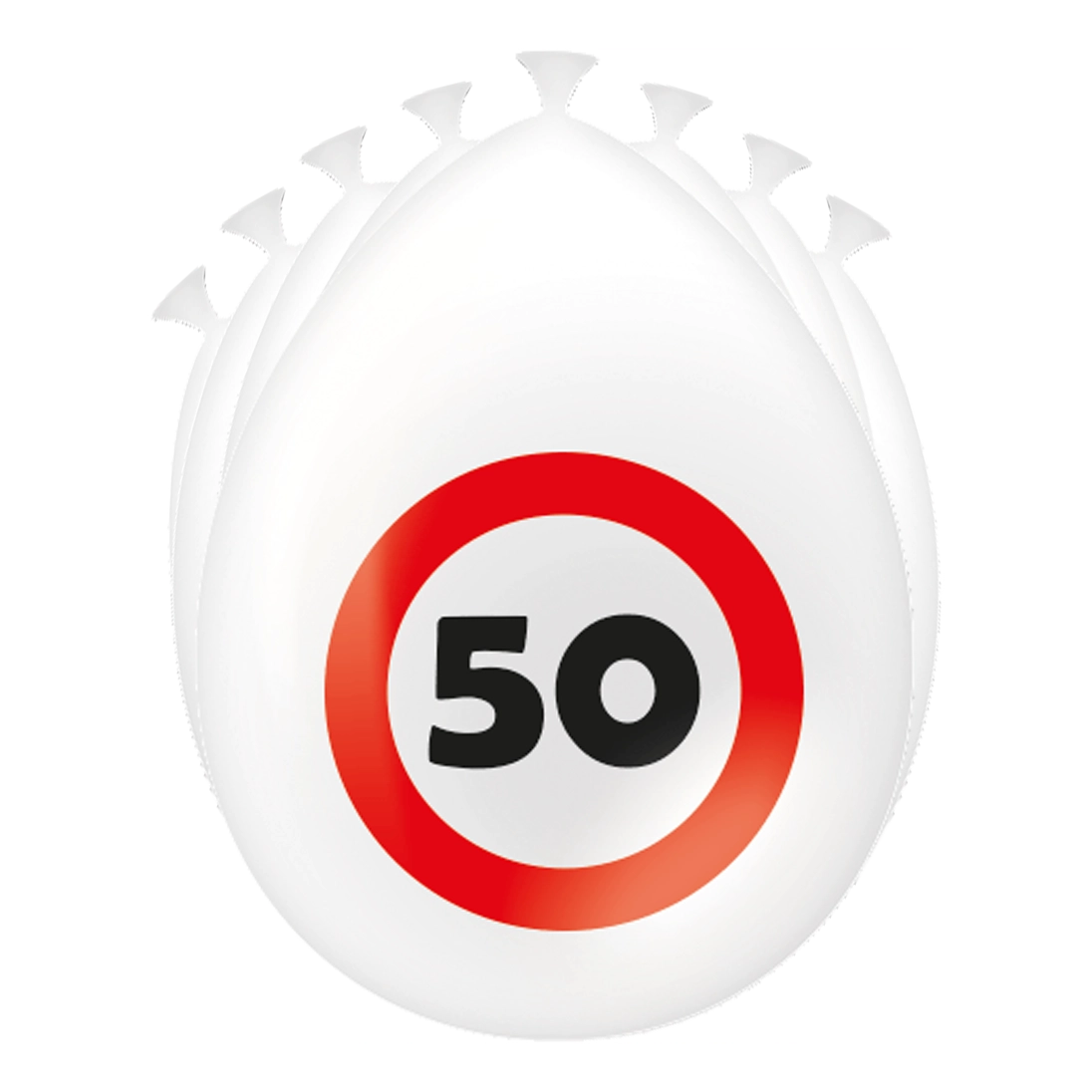 50 Jaar Verkeersbord Ballonnen - 8 stuks