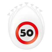50 Jaar Verkeersbord Ballonnen - 8 stuks