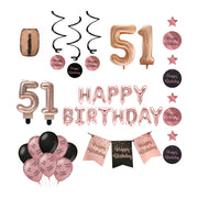 51 jaar Verjaardag Versiering Pakket Rose Gold