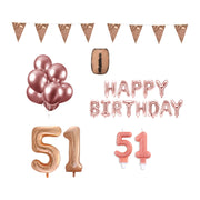 51 jaar Verjaardag Versiering Pakket Rosé Goud