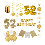 52 jaar Verjaardag Versiering Pakket Gold