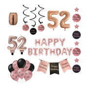 52 jaar Verjaardag Versiering Pakket Rose Gold
