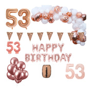 53 jaar Verjaardag Versiering Pakket Rosé goud XL