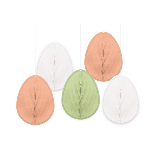 Papieren Paaseieren Honingraat – 11,5 x 15 cm – 5 stuks