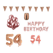 54 jaar Verjaardag Versiering Pakket Rosé Goud