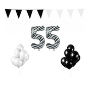55 jaar Verjaardag Versiering Pakket Zebra