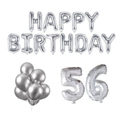 56 jaar Verjaardag Versiering Ballon Pakket zilver