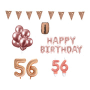 56 jaar Verjaardag Versiering Pakket Rosé Goud