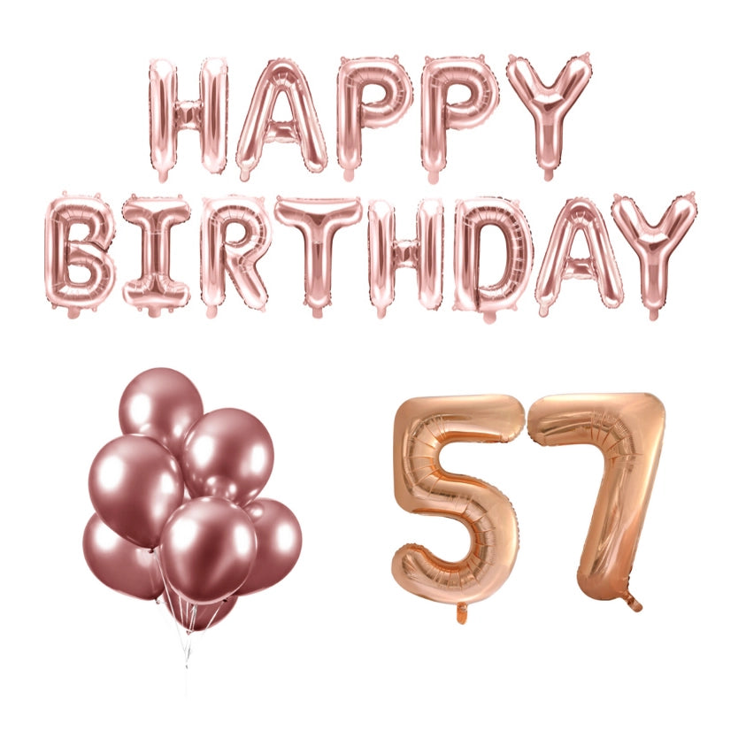 57 jaar Verjaardag Versiering Ballon Pakket rosé goud