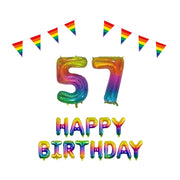 57 jaar Verjaardag Versiering Pakket Regenboog