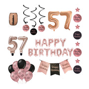 57 jaar Verjaardag Versiering Pakket Rose Gold