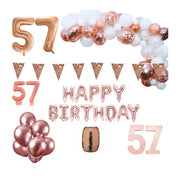 57 jaar Verjaardag Versiering Pakket Rosé goud XL