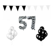 57 jaar Verjaardag Versiering Pakket Zebra