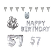 57 jaar Verjaardag Versiering Pakket zilver