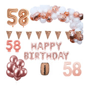 58 jaar Verjaardag Versiering Pakket Rosé goud XL