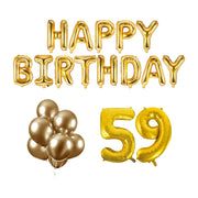59 jaar Verjaardag Versiering Ballon Pakket Goud