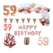 59 jaar Verjaardag Versiering Pakket Rosé goud XL