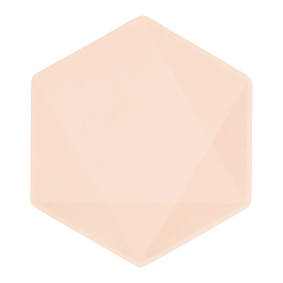 6 Bamboo bordjes - pastel abricoos - 16cm