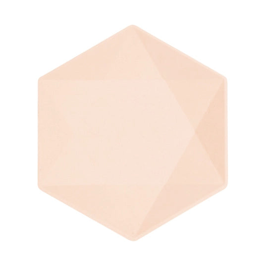 6 Bamboo bordjes - pastel abricoos - 20cm