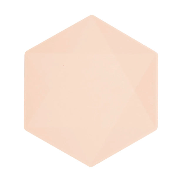 6 Bamboo bordjes - pastel abricoos - 26cm