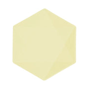 6 Bamboo bordjes - pastel geel - 20cm