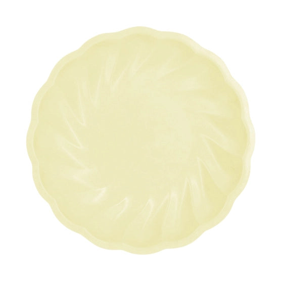 6 Bamboo bordjes - pastel geel - 23cm