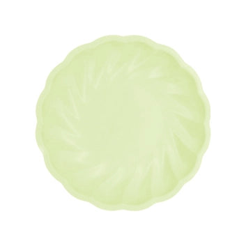 6 Bamboo bordjes - pastel groen - 23cm