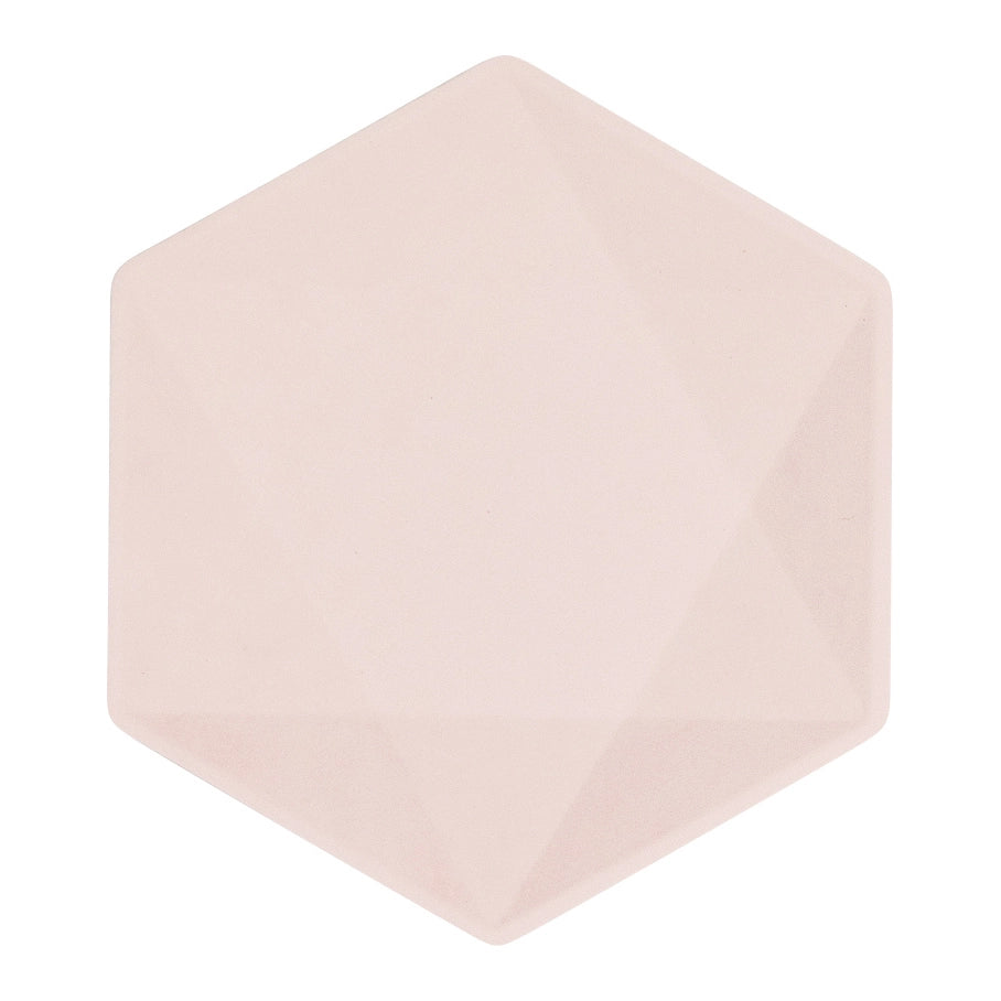 6 Bamboo bordjes - pastel roze - 16cm