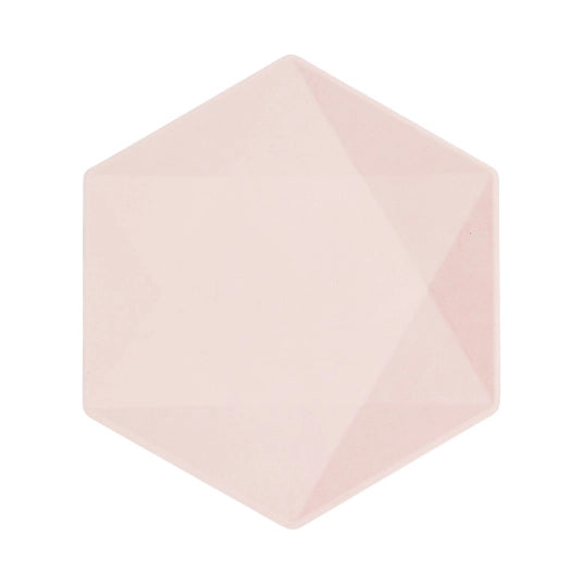 6 Bamboo bordjes - pastel roze - 20cm