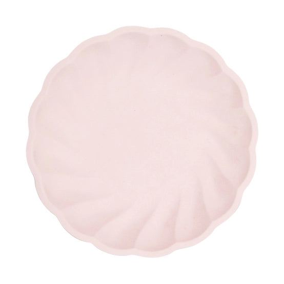 6 Bamboo bordjes - pastel roze - 23cm