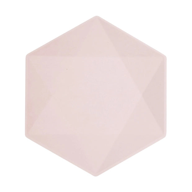 6 Bamboo bordjes - pastel roze - 26cm