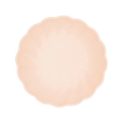 6 Bamboo schaaltjes - pastel abrikoos - rond 14,8cm