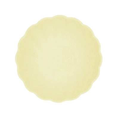 6 Bamboo schaaltjes - pastel geel  - rond 14,8cm