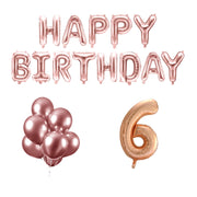 6 jaar Verjaardag Versiering Ballon Pakket rosé goud