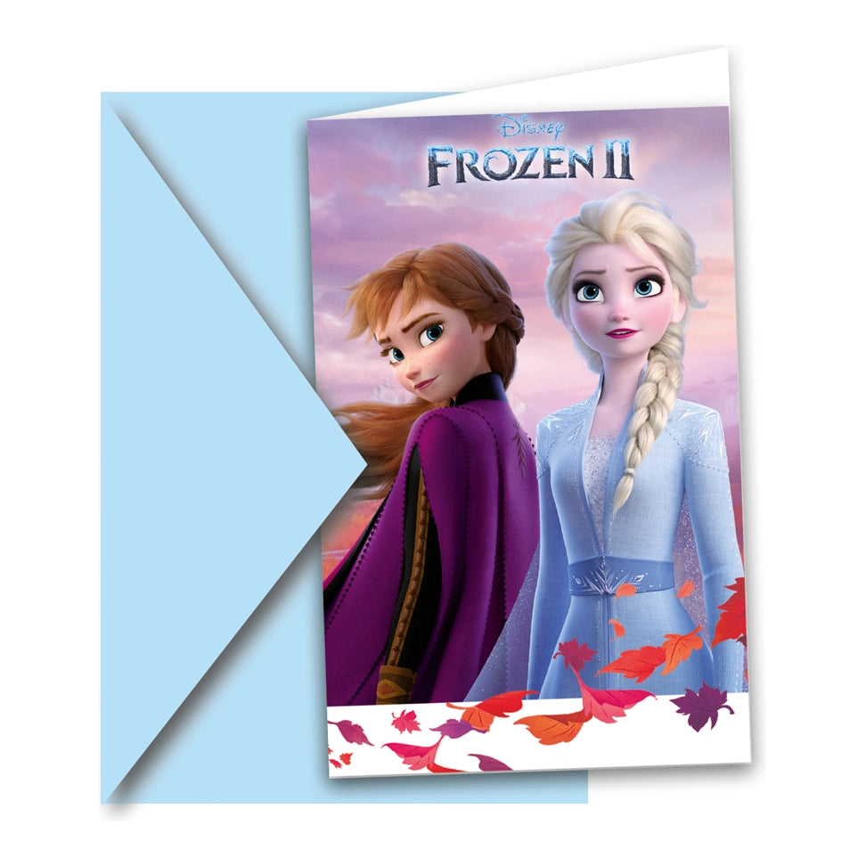 6 uitnodigingen met envelop Frozen 2