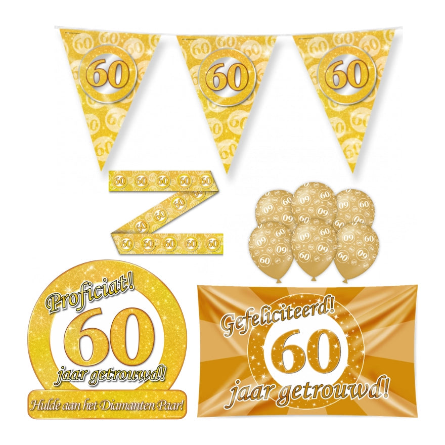 60 jaar Getrouwd Versiering pakket - L