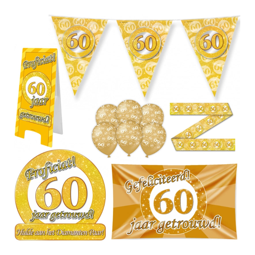 60 jaar Getrouwd Versiering pakket - XL