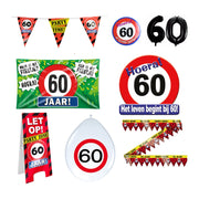 60 jaar verjaardag versiering pakket verkeersbord XL