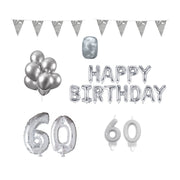 60 jaar Verjaardag Versiering Pakket zilver